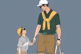 亲子插画丨超帅气的父子穿搭，这画面实在太有爱了图片