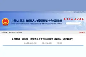 最低工资表出炉！江苏......图片