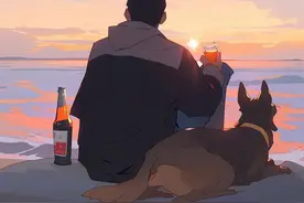 动漫头像：夕阳 美酒 海边边图片