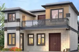 60岁老人自建二层别墅，量身设计布局讲究，不设罗马柱效果也美丽图片