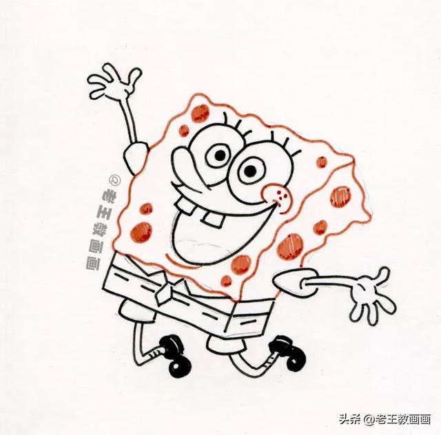 零基础自学简笔画，教你画海绵宝宝
