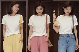 白色T恤衫的27套搭配，简单干净，轻松穿出好气质图片