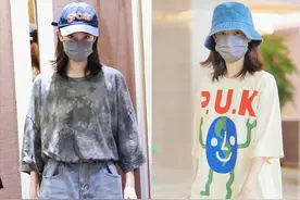 张小斐带火了“长t恤+短裤”，慵懒休闲，不塞衣角也好看图片