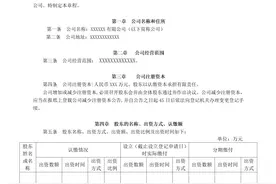 最新公司章程范本图片