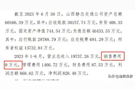 山西静态交通建设运营公司2023年上半年营收1.97亿元图片