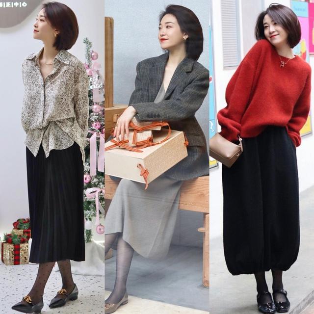 突然火了一种穿法，叫：裙子+黑丝袜，优雅显腿细，美到骨子里