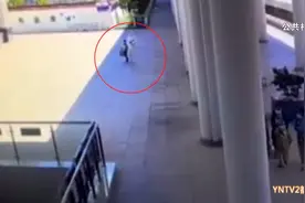 好惊险！动车门即将关闭，小男孩突然跑下车图片