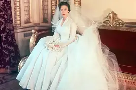 玛格丽特公主的婚礼，姐夫菲利普亲王毫不费力地抢了新郎的风头。图片