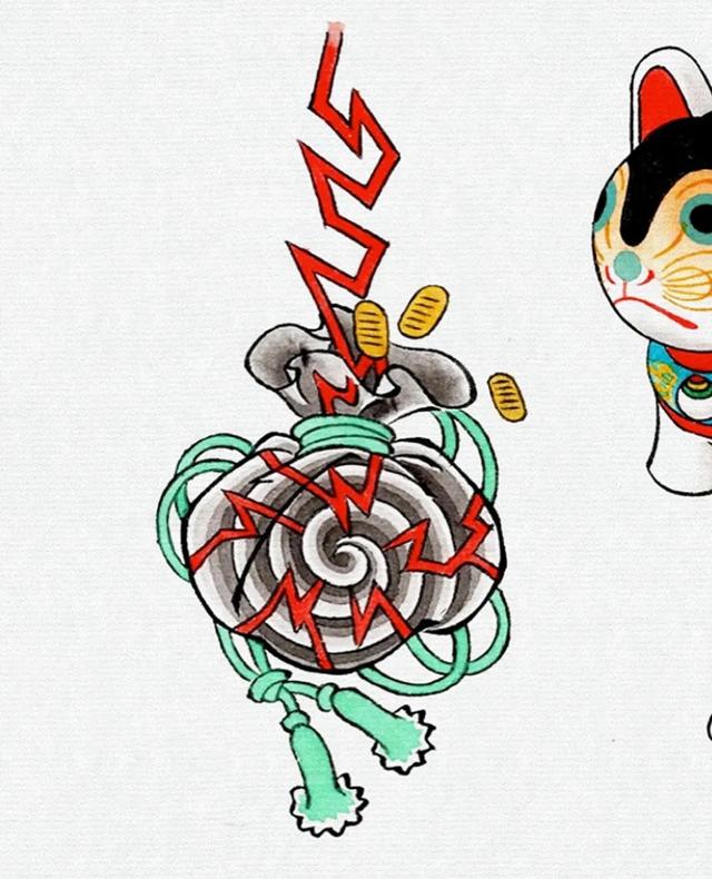 金囊丨钱袋/福袋纹身手稿素材 招财纳福 平安如意