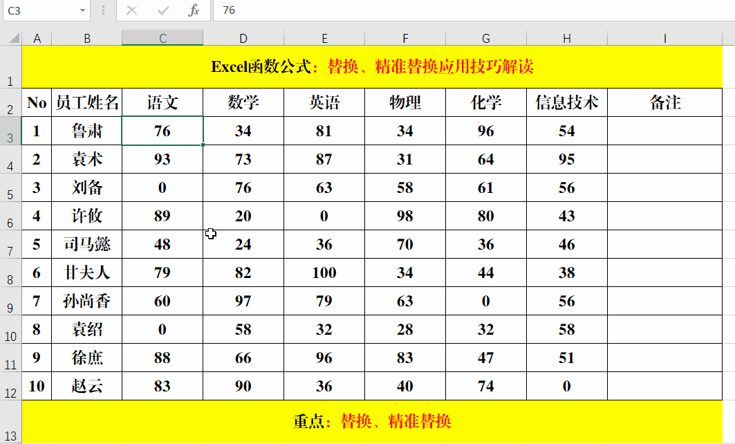 Excel中的替换、精准替换，你真的会用吗？