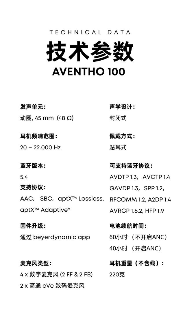 拜雅beyerdynamic头戴无线降噪耳机AVENTHO 100上市，1999元