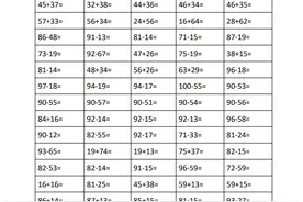 100以内加减口算题卡图片