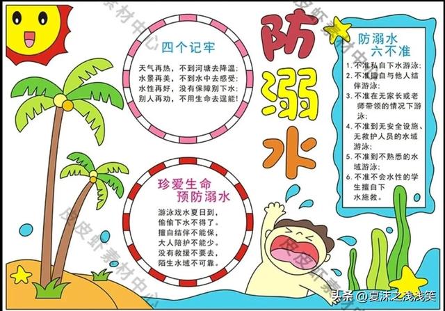 防溺水手抄报精选100张(收藏备用)