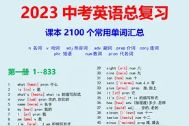 熬了9夜！我把初中英语2100个单词，整理成（背诵清单）图片