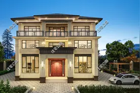 13×11米三层别墅，挑空客厅配独立阳台，这样的农村房真让人羡慕图片