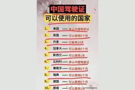 “中国驾驶证”可以使用的国家，看一下你的证，在国外能用多久？图片