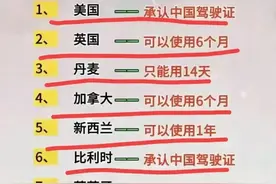 “中国驾驶证”可以使用的国家，看一下你的证，在国外能用多久？图片