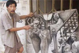 江西一拾荒老人，专注画画40年，妻子携子离开不管不顾图片