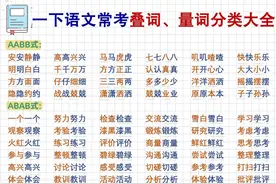 学霸必备！一年级必背叠词+量词分类大全！！图片