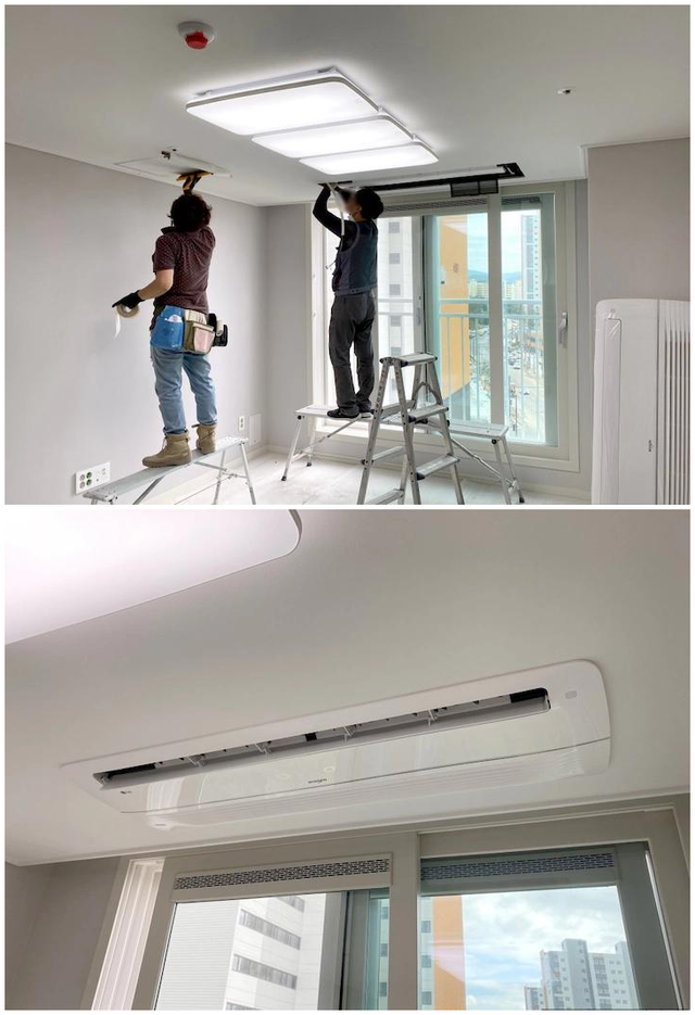 都说韩国装空调简单，对比国内，制冷差且时间长，可一点也不羡慕
