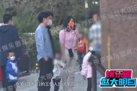 章子怡汪峰一家人游玩，儿子跟羊驼合影，画面很温馨图片