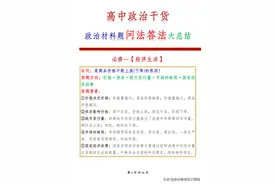 高中政治材料题 || 问法及标准答题模板图片