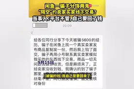 闲鱼一骗子分饰两角“隔空”约卖家买家线下交易？当事人：平台不管，自己要回了钱图片