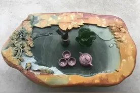 奢石奢华：在石头茶台上煮茶品茶，赏心悦目，修身养性图片