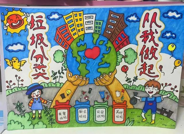 2022最新垃圾分类手抄报+环保儿童画，60副经典收藏版