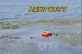 天津东丽 野泳大爷被水草缠身，路人发现报警求助图片