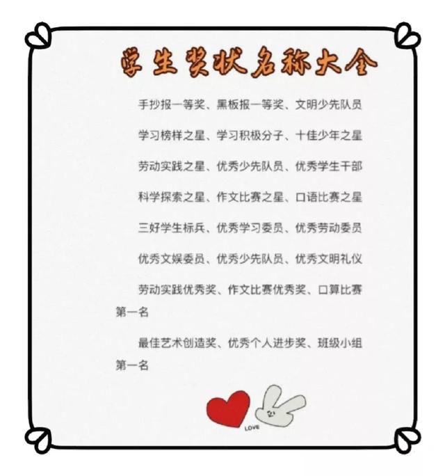 适合小学生的荣誉称号（期末学生奖状称号大全）