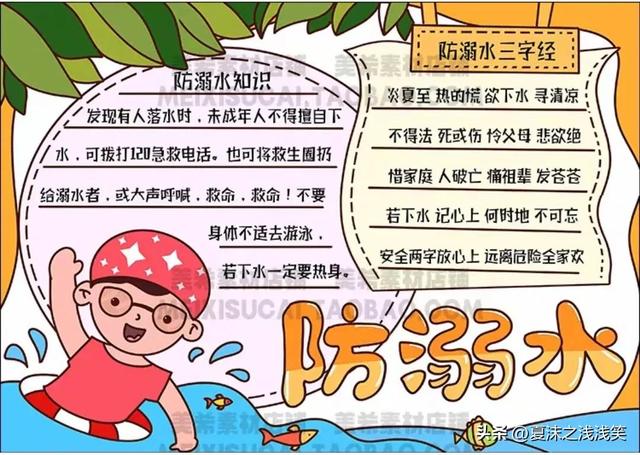 防溺水手抄报精选100张(收藏备用)