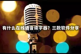 有什么在线语音读字器？三款软件分享图片