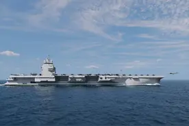 法国下一代航母又出新版本，神似美国福特号，也像中国福建舰图片