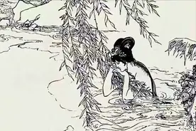 民间故事：男子赶路，撞见妇人在河边洗澡，妇人：你我本是夫妻图片