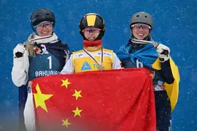 自由式滑雪世锦赛空中技巧决赛中国选手夺冠图片