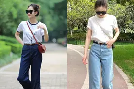 真正懂打扮的女人，能把蓝色牛仔裤穿出高级感，这些搭配好时髦图片