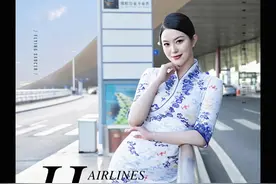 海南航空空乘制服写真图片