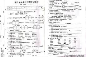 二年级下语文单元测试卷，第6单元，第7单元，木头马优卷，53全优图片