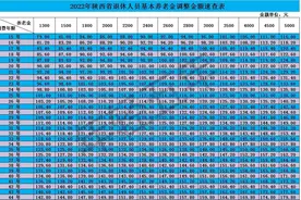 为您提供陕西《2022年退休人员养老金调整金额速查表》图片