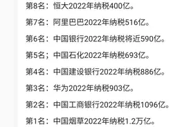 烟酒不分家，看十大纳税大户，烟草第一，茅台第九。图片