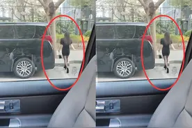 李小璐疑现身小区门口，穿黑丝短裙曲线突出，一旁保姆挥手拒偷拍图片