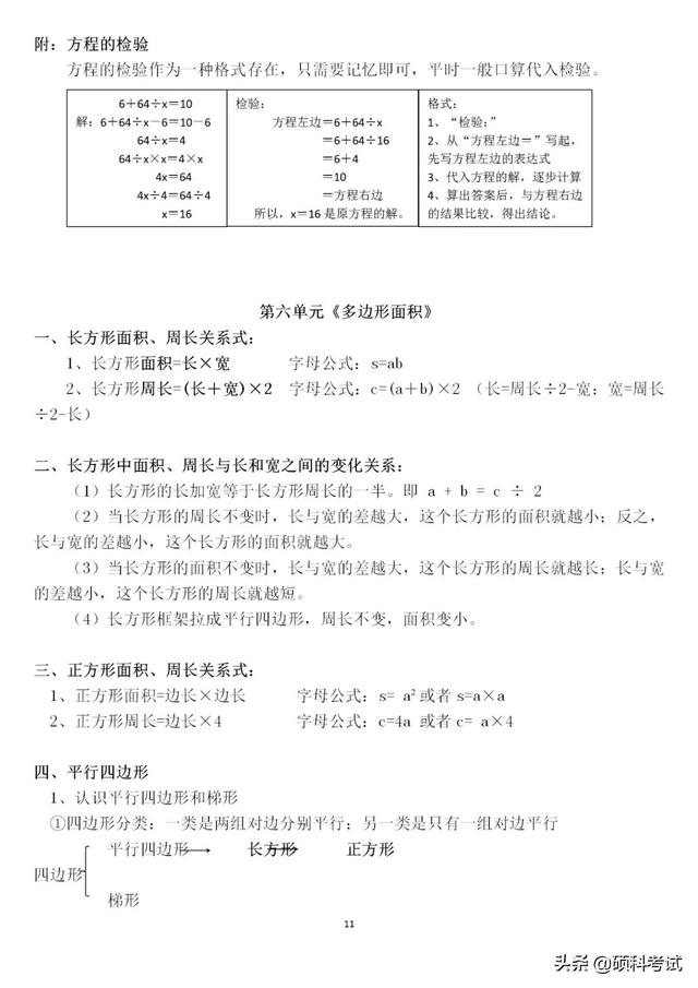 人教版五年级数学上册：全册1~7单元知识点梳理