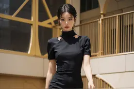AI写真秀 |小黑裙独舞图片