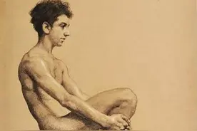 徐悲鸿男人体素描精品迭出，一般都有师生之间的故事图片