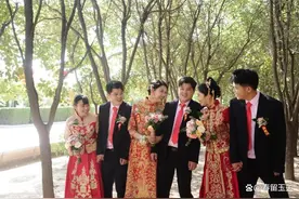 山东三胞胎太牛，高考如作弊同进一所211，同一天结婚蹿红网络图片