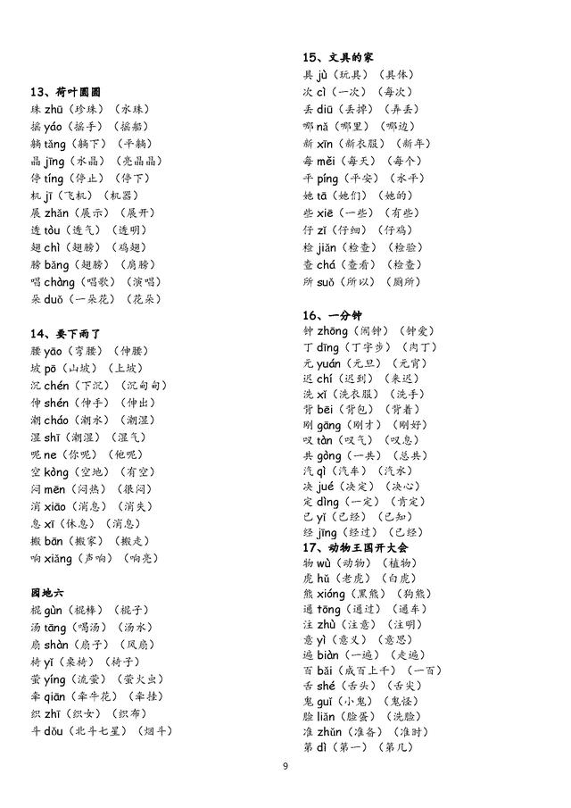 一年级下册生字表组词.需要的收藏转发