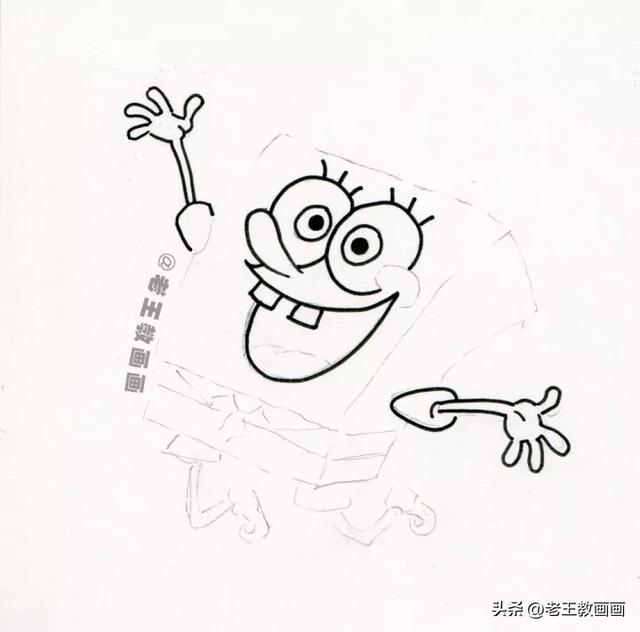 零基础自学简笔画，教你画海绵宝宝