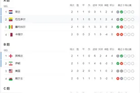 2022卡塔尔世界杯第6比赛日：积分榜图片