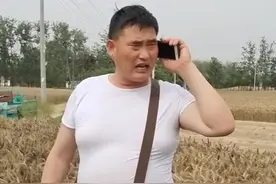 大衣哥收小麦头上扎毛巾惹争议，疑似儿媳妇陈萌帮助干活未见小伟图片